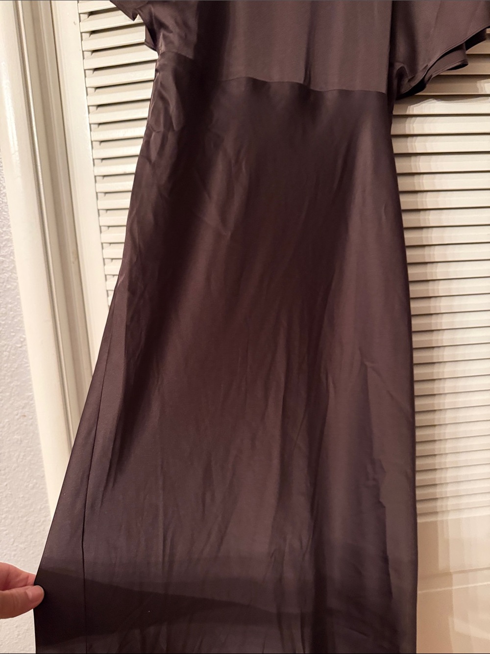 Express Chocolate Brown Midi Dress with Flutter Sleeves - Picture 4 of 8